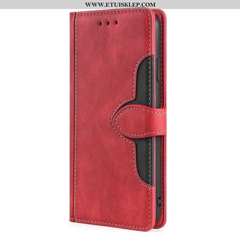 Etui Folio do Vivo Y16 Stylowa Dwukolorowa Sztuczna Skóra